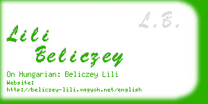 lili beliczey business card